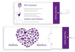 Einladung zur Hochzeit "Mosaik-Herz" - Einladung zur Hochzeit "Mosaik-Herz" - kartendruckshop.de