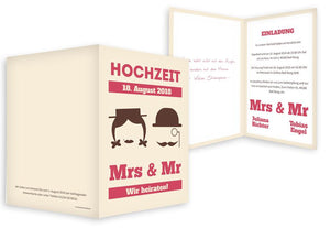 Hochzeitskarte "Mr & Mrs" - Hochzeitskarte "Mr & Mrs" - kartendruckshop.de